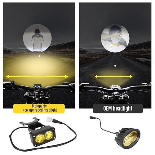 Motoparty Headlight Kit for Sur-Ron Segway X260, Yellow 6000-6500K Spot/Flood Light Pods Combo Kit, Dirtbike Lights Accessories, Bright Front Lamp （3 Inch, with Plug） thumbnail 6