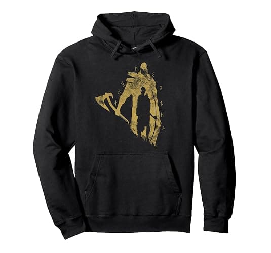 God of War Kratos and Atreus One Color Gold Pullover Hoodie - Image 1