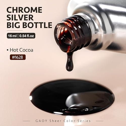 GAOY Jelly Nude Gel Nail Polish, 16ml Sheer Dark Brown Translucent Soak Off Gel Polish, UV Light Cure for Nail Art DIY, 1628 Hot Cocoa thumbnail 7