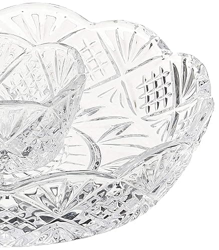 Godinger Crystal Appetizer Serving Platter for Parties Chips and Dip or Snacks Hosting Plate,Silver thumbnail 3