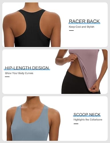 Dalavch 5 Pack Women's Workout Racerback Tank Tops Yoga Athletic Running Gym Sports Crop Tops for Women No Built-in Bra thumbnail 4