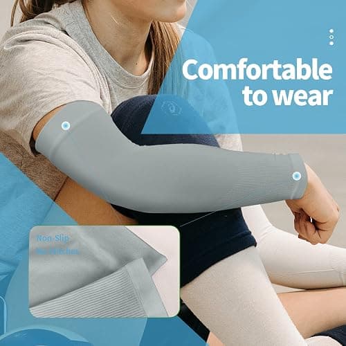 YESLIFE UV Sun Protection Arm Sleeves for Men & Women,UPF 50 Cooling Sports Sleeve thumbnail 2
