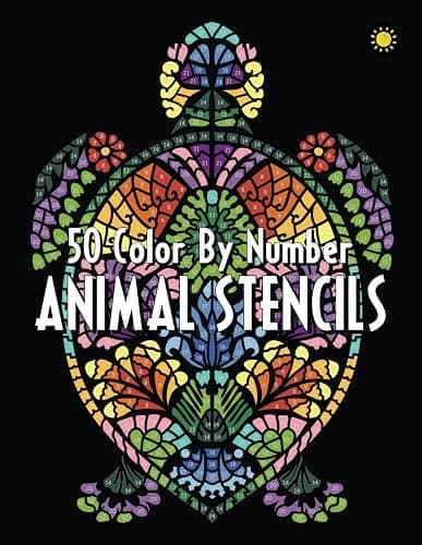 ANIMAL STENCILS Color By Number: Activity Coloring Book for Adults Relaxation and Stress Relief - Image 1