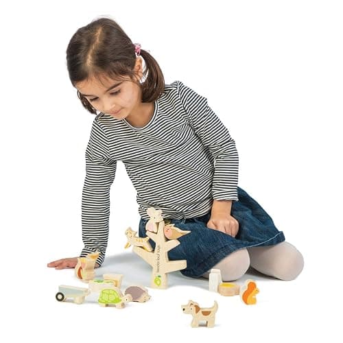Tender Leaf Toys - Stacking Garden Friends - 14 Pcs Wooden Stacking & Balancing Toy & Educational Game with Free Travel Bag - Early Learning Develops Strategic Thinking & Fine Motor Skills - Age 18m+ thumbnail 4