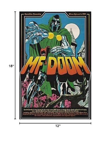 LaBdip MF Doom Poster Album Cover Hip-hop Comic Music Poster for Room Aesthetic Canvas Wall Art Bedroom Decor Unframed 12x18inch thumbnail 8