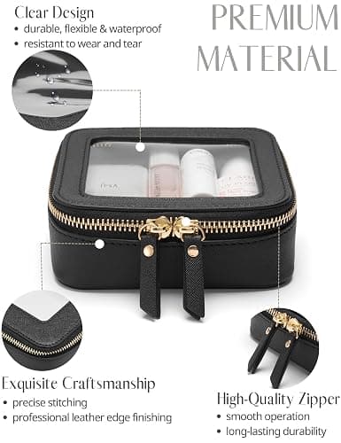 Popvibe Clear Makeup Bag Travel Cosmetic Case Transparent Toiletry Bag with Zipper, Portable Make Up Organizer Traveling Compact Car Bag for Essentials thumbnail 2