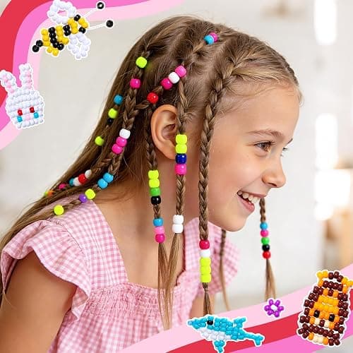 Umikk 10,000PCS Pony Beads Bulk, 48 Colors 6x9mm Plastic Kandi Beads for DIY Bracelet Making Hair Braiding Kandi Jewelry Key Chains Crafts Gifts (5.73LB, Shockproof Packaging) thumbnail 7