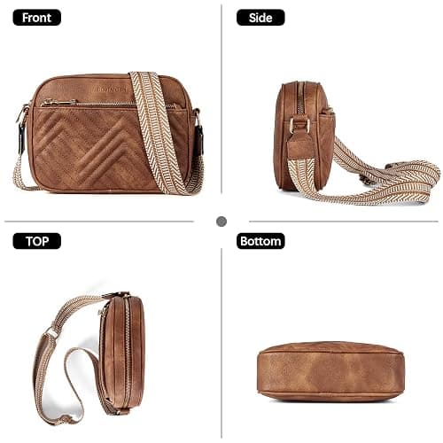 BOSTANTEN Quilted Crossbody Bags for Women Vegan Leather Purses Small Shoulder Handbags with Wide Strap thumbnail 6