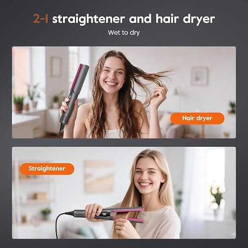 slopehill 2-in-1 Hair Straightener and Blow Dryer, Professional Flat Iron with High-Speed Airflow Technology for Straight, Smooth Hair thumbnail 6