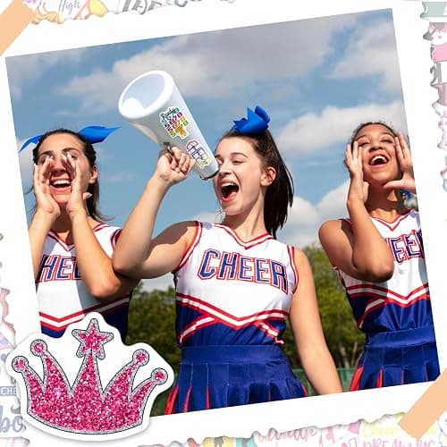 MonEnfance 200PCS Cheer Stickers, Vinyl Cheerleading Stickers for Laptop Cheer Stuff Water Bottles Pink Cheerleaders Gifts for Girls Cheer Lover Team School Teens thumbnail 2