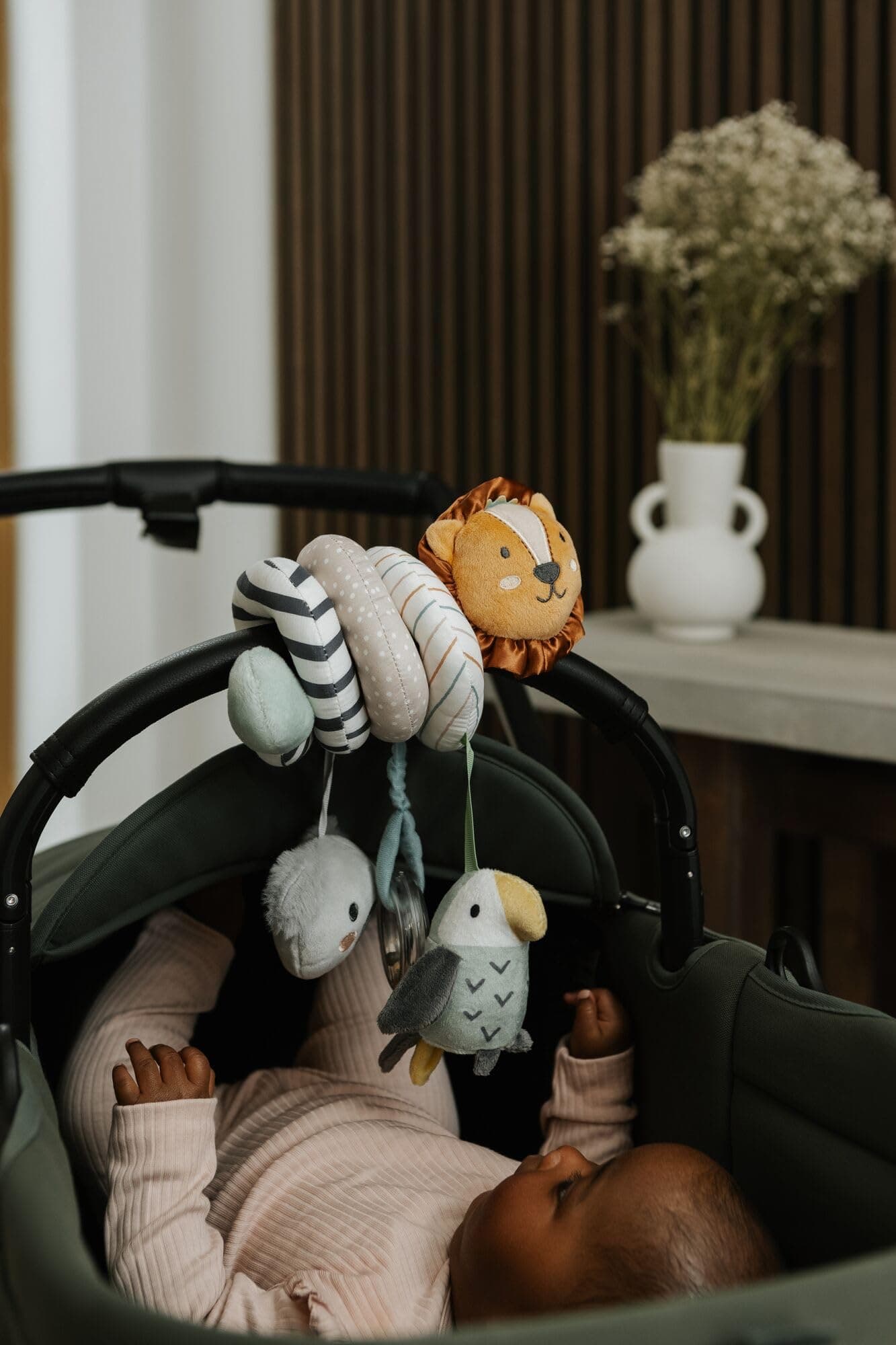 Nuby Animal Adventures Activity Spiral Pram Toy - Sensory Toys for Newborn Development - Baby Activity Spiral for Stroller & Car Seat - for Newborns (Multi-Colour) thumbnail 8