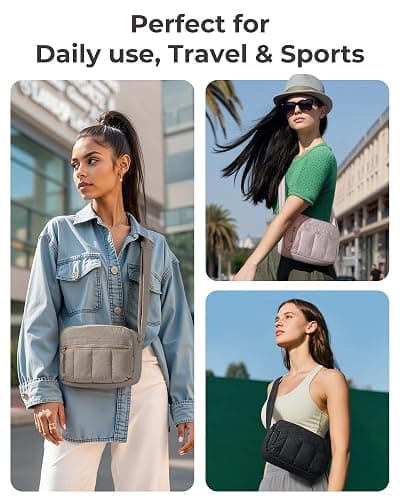 BAGSMART Cross Body Purse, Mini Crossbody Bags for Women Travel Purse, Puffy Shoulder Handbag Wallet with RFID Blocking Slots, Black-small thumbnail 2