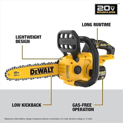 DEWALT 20V MAX 12 in. Cordless Chainsaw, Bare Tool Only (DCCS621B) thumbnail 3