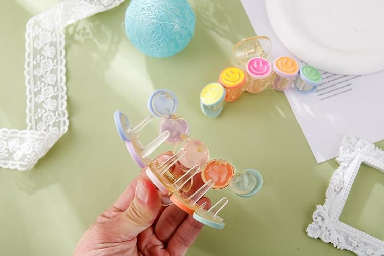 AACKS Colorful Y2K Hair Claws, Jaw Clamps and Clips - Smile Face Accessories for Girls' Summer Beach thumbnail 4