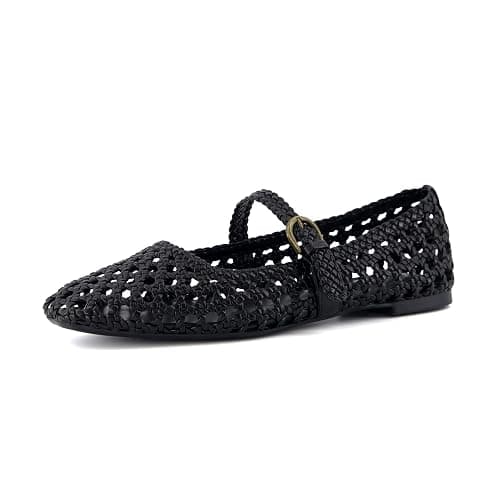 CUSHIONAIRE Weston Hand Woven Mary Jane Flats for Women, Comfortable Dressy Ballet Flats with Braided Adjustable Buckle and Memory Foam Cushioning thumbnail 9