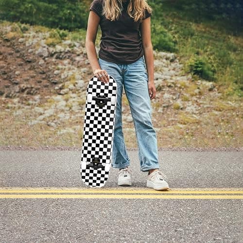 ERNAN Skateboards,Skateboards for Beginners, 31" x 8" 7 Layer Canadian Maple Double Kick Concave Deck, Complete Skateboard for Boys Girls Teens Adults Beginner thumbnail 5