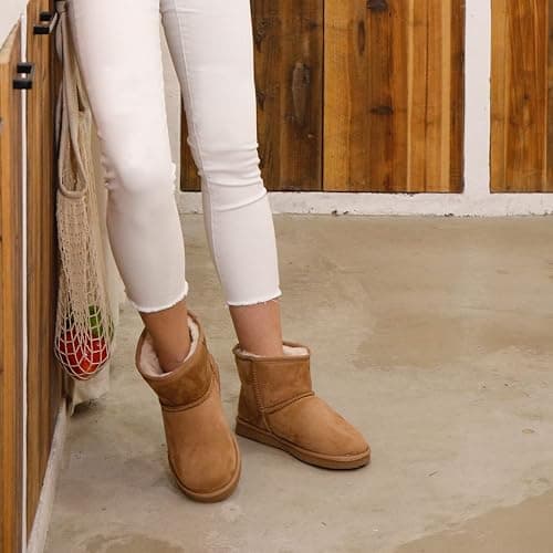 Zizor Women's Cozy Short Bootie Slippers, Winter Warm Hard Bottom House Shoes with Fuzzy Lining thumbnail 2