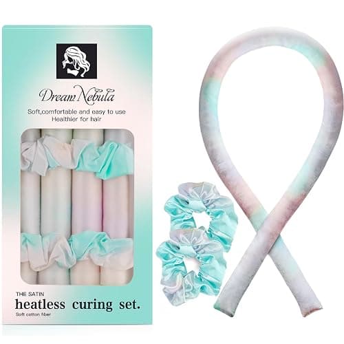 Satin Heatless Hair Curler Set for Overnight Waves - Friendly Curling Rod & Headband, No-Heat Natural Curls Hair Rollers (Dream Nebula) - Image 1