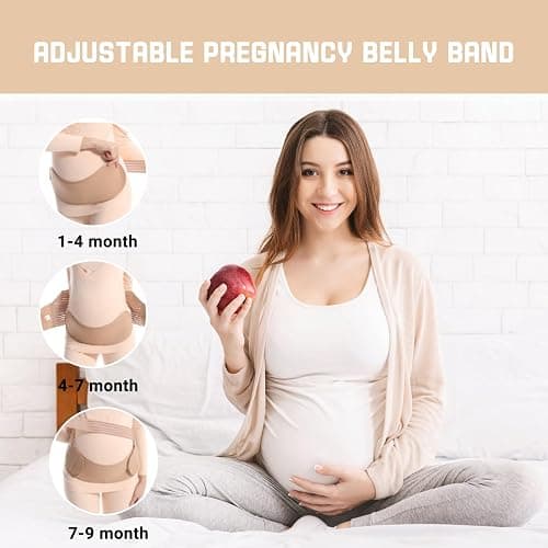ACCUBIO Maternity Belly Band for Pregnant Women, Maternity Belt, Pregnancy Belly Support Band for Abdomen,Breathable and Adjustable Belly Brace, Relieve Waist and Back Pain (XXL) thumbnail 2