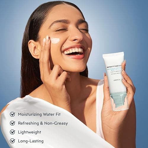 Centella Sunscreen SPF 50+, Face Sun Screen Long-Lasting Protection【Moisturizing Water Fit】【 Refreshing &Non-Greasy】【Lightweight】【NO White Cast - Dry Oily Skincare】Blue×1 thumbnail 3