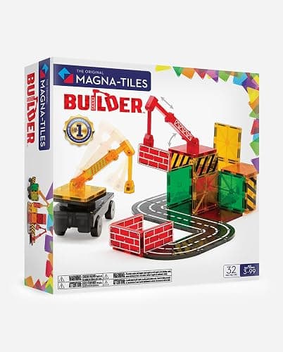 MAGNA-TILES Builder 32-Piece Magnetic Construction Set, The Original Magnetic Building Brand thumbnail 9