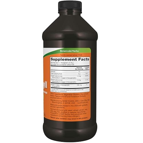 NOW Foods Supplements, Liquid Chlorophyll, Super Concentrated, Internal Deodorizer*,Boost Energy, Mint Flavor, 16-Ounce thumbnail 2