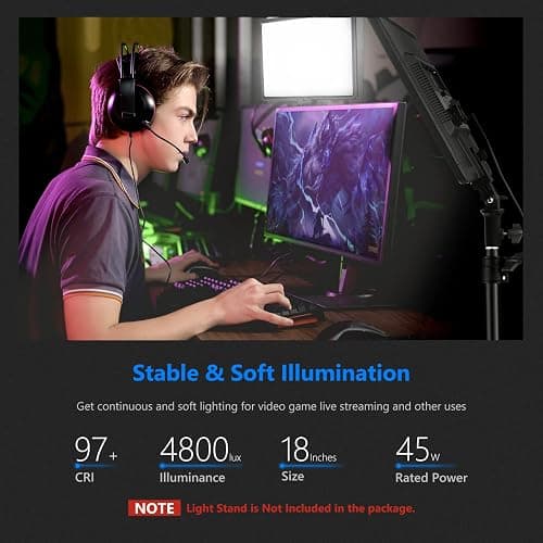 Neewer NL288 LED Video Light with 2.4G Remote, 45W 4800Lux 3200K-5600K CRI 97+ Dimmable Bi-Color 18" Soft Light Panel for Photography YouTube Live Stream Game Zoom Meeting(Battery Not Included) - NL-288ARC thumbnail 2