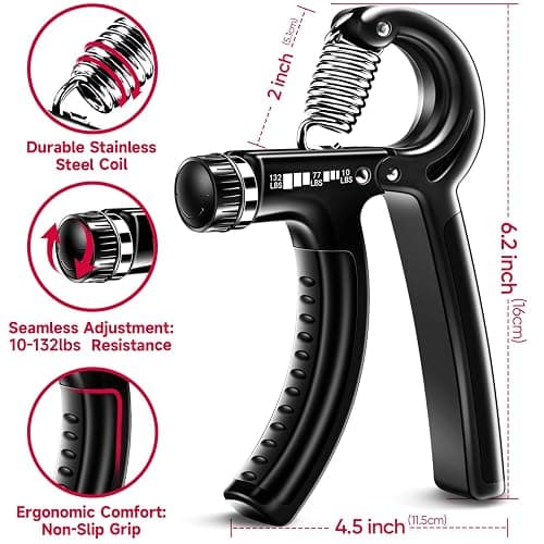 FitBeast Grip Strengthener Forearm Strengthener Hand Grips Strengthener Kit - 5 Pack Adjustable Resistance thumbnail 2