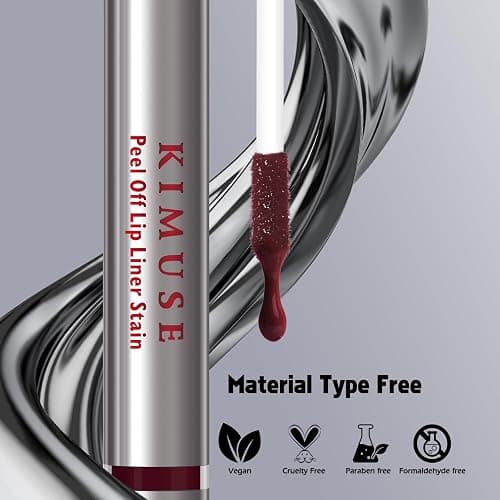 KIMUSE Peel Off Lip Liner Stain, Long Lasting Lip Tint Stain Peel Off, Waterproof, Transfer Proof, Highly Pigmented Color Peel Off Lip Stain Liner, Matte Finish thumbnail 7