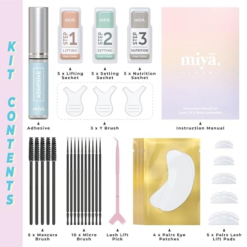 MIYA LASH 2 in 1 Lash Lift & Brow Lamination Kit | Instant Fuller Eyebrows, Eyelashes | Salon Result lasts 8 weeks | Professional LVL, Perm, Laminate with Silicone Shields, Lash Picks thumbnail 2