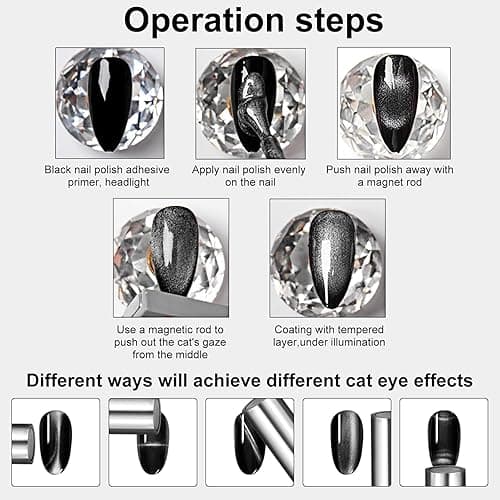 vnjaoi Nail Magnet Tool,Super Long Double-head Nail Magnet Pens Magnet Stick 3D Magnetic Cat Eye Gel Polish Nail Art, for DIY 3d Magnetic, Salon, Studio or Home thumbnail 4