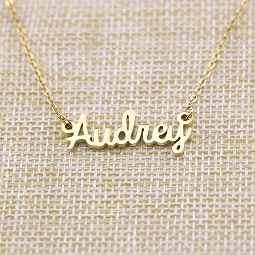 Yiyang Personalized Name Necklace 18K Gold Plated Stainless Steel Pendant Jewelry Birthday Gift for Girls thumbnail 2
