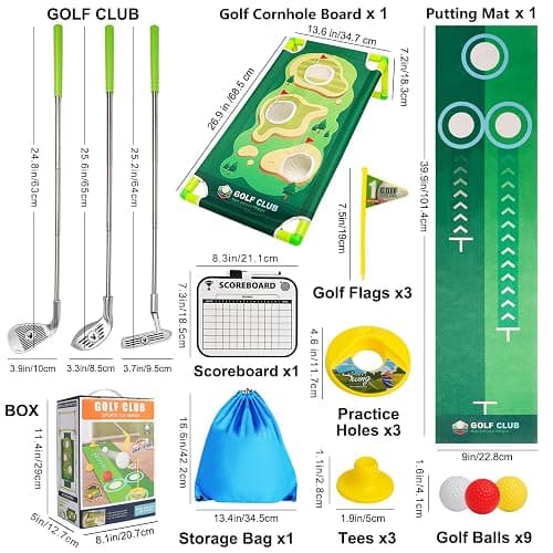 SCWDAU Toddler Golf Clubs Set - Upgraded Kids Golf Toys, Adjustable Toddler Golf Set with Scorecard, Storage Bag, Indoor and Outdoor Yard Game Gifts for 2 3 4 5 6 7 8 Year Olds Boys Girls thumbnail 5