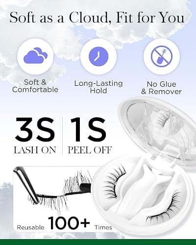 BEYELIAN Portable Magnetic Eyelashes with Applicator Kit All-In-One Box, Upgrade Soft Reusable Magnetic Lashes, No Glue Needed False EyelashesAYT35 (Lightweight & Comfortable) thumbnail 2