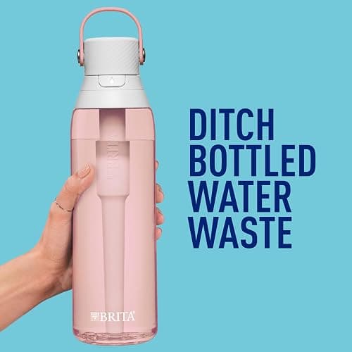 Brita Insulated Filtered Water Bottle with Straw, Reusable, Christmas Gift and Stocking Stuffer For Men and Women, BPA Free Plastic, Blush, 26 Ounce thumbnail 4