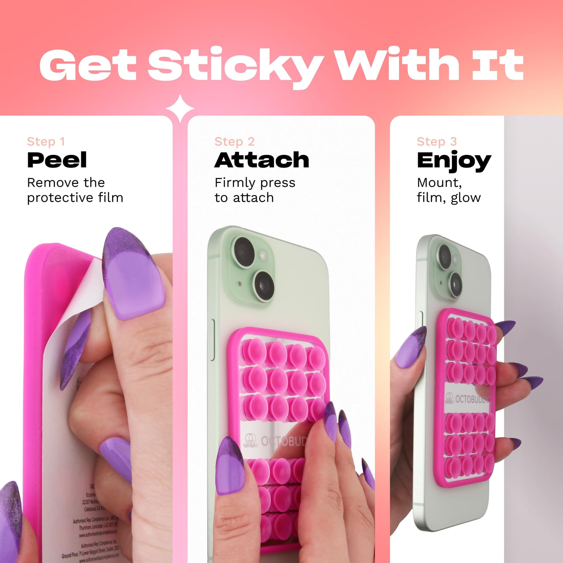 OCTOBUDDY - Soporte para teléfono con ventosa OG - Soporte móvil de silicona con ventosa con espejo incorporado, selfies y videos manos libres - Accesorio para creador de contenido, 2.6 pulgadas x 3.9 thumbnail 6