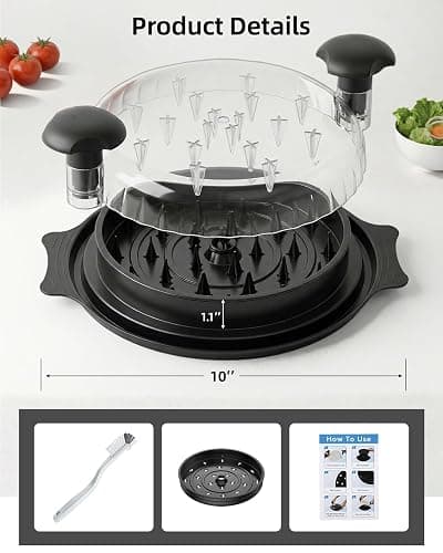 10" Chicken Shredder with Tray, Large Meat Shredder Tool Twist with Brush,BPA Free Meat Grinder, Visible Chicken Shredder Machine, Strong Anti-Slip Strip, Suitable for Pork, Beef, Chicken (Black) thumbnail 3