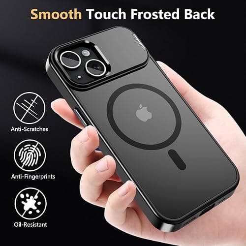 Innaght Magnetic for iPhone 15 Case with Stand,Compatible with MagSafe,Rugged,Heavy Duty,Protective case Kickstand,[Built-in Invisible Stand],Black thumbnail 7