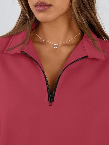 Trendy Queen Womens Oversized Sweatshirts Fall Sweaters Fashion Hoodies Half Zip Pullover Long Sleeve Shirts Clothes thumbnail 5