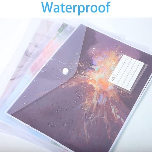 A4 Clear Plastic Wallets Folders - 30PCS A4 Popper Wallets with Label Pocket Document Files Wallets Plastic Envelope Folder thumbnail 5