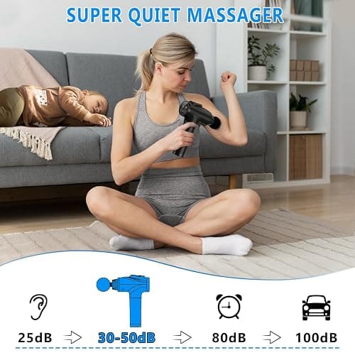 APHERMA Massage Gun, Muscle Massage Gun for Athletes Handheld Electric Deep Tissue Back Massager, Percussion Massage Device for Pain Relief with 30 Speed Levels 9 Heads Black thumbnail 4