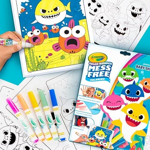 Crayola Baby Shark Color Wonder Pages, Mess Free Coloring for Toddlers, Coloring Activity, Travel Activities, Toddler Toys & Gifts, 3+ thumbnail 2