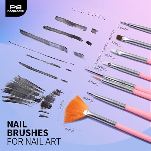 FANDAMEI Nail Art Tools, Nail Brush, 15 PCS Nail Art Brushes, 5 PCS Nail Dotting Tool, Nail Stand, Nail Holder For Painting Nails, Press On Nail Stand, Nail Tools, Nail Design Tools thumbnail 2