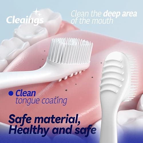 cleaings Disposable Toothbrushes with Double Cleaning Beads Toothpaste and Clean Floss Picks for Work or Travel - 20 pcs-Mint Flavor（Pack of 1） - Mint Flavor - 1 thumbnail 5