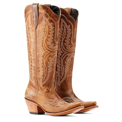 Ariat Womens Casanova Embroidered Snip Toe Zippered Casual Boots Knee High Mid Heel 2-3" - Blue thumbnail 6
