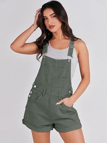 ANRABESS Overalls for Women Denim Shorts Overalls 2026 Summer Casual Loose Fit Adjustable Rompers Jean jumpsuit Bib Shortalls thumbnail 3