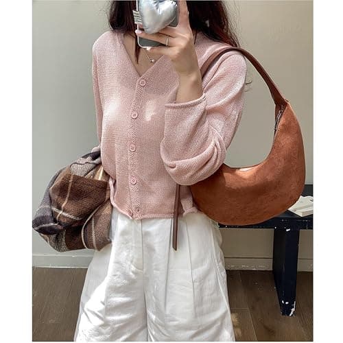 Suede Tote Bag for Women Vintage Purse Shoulder Bag Adjustable Handbags Office Work Bags thumbnail 5