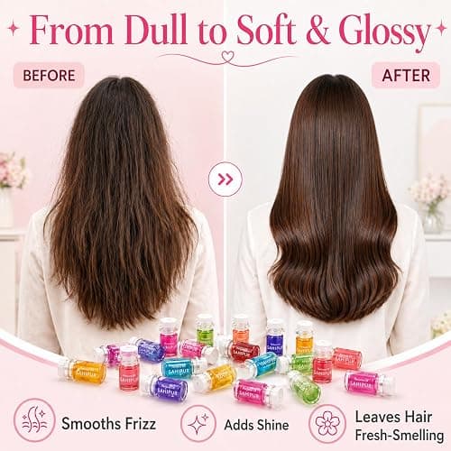 SAHIPUB Hair Perfume Oil for Women, 40 Portable Bottles Hair Oil with 10 Scents, Hair Fragrance Gift Set, 2-in-1 Leave-In Hair Serum for Frizzy Dry Hair, Lightweight Non-Greasy, Long-Lasting Scent thumbnail 4