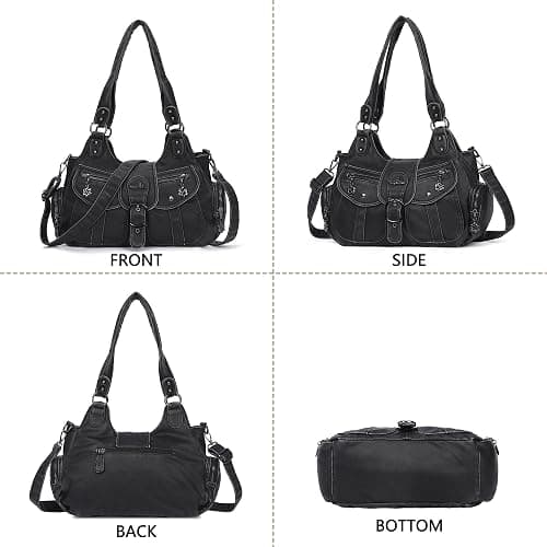 Angel Kiss Hobo Bags for Women Vegan Leather Shoulder Purses and Handbags Ladies Roomy Tote Bags Purse with Crossbody Strap thumbnail 8