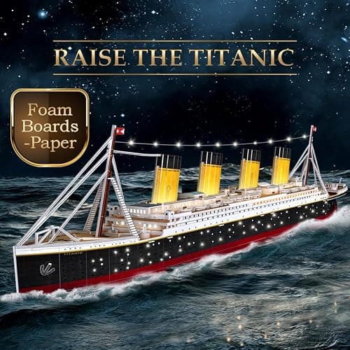 CubicFun Titanic 3D LED Puzzles for Adults 88 CM 266 Pieces,Titanic Toys for Teens, Home Decor Birthday Gifts Adults thumbnail 4